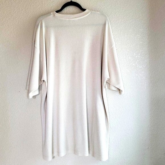 Lacoste Mens Thermal Shirt Henley  Big & Tall Short Sleeve  7 XL Cream - Picture 5 of 6